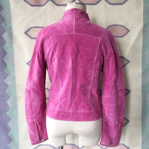 Genuine Leather Pink Biker Jacket - Picture 5 of 8